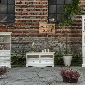 Witryna sosnowa wąska Belluno Elegante biała - lewa Kup teraz