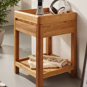 Drewniany dębowy stolik z szufladą - Gialo Oferta limitowana