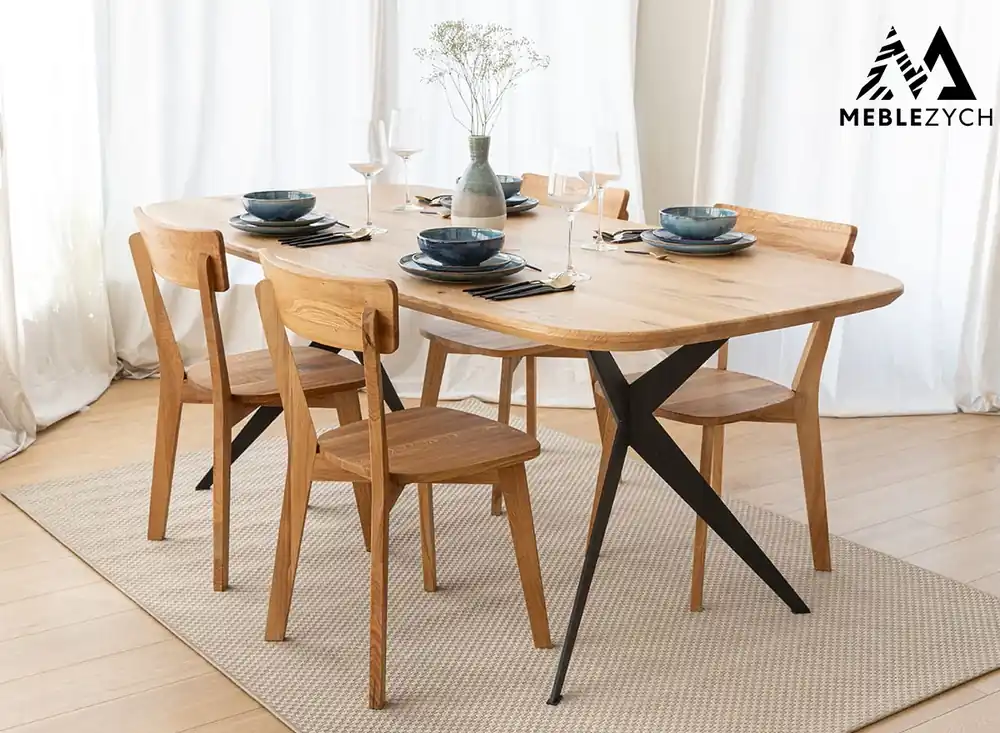 Stół dębowy Sistina 200x100 na metalowych nogach Oferta limitowana