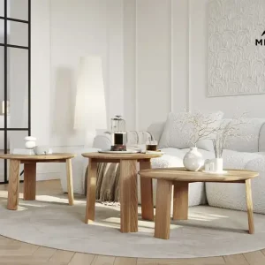 Niska cena Stolik kawowy okrągły dębowy 71 cm Monti