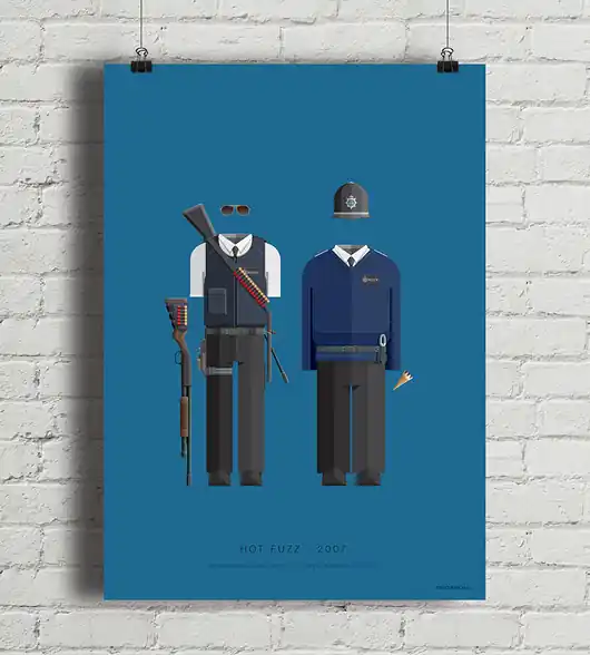 Plakat Hot Fuzz - Ostre Psy Premium