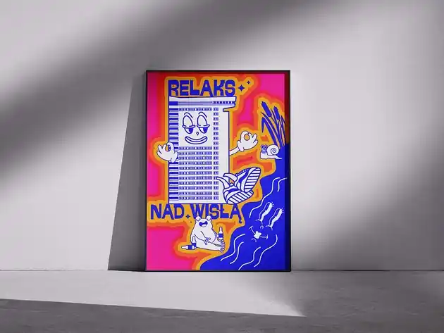 Oferta limitowana Plakat Dom młot relaksuje się nad Wisłą