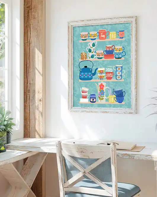 Bezpieczne zakupy Półka w stylu retro - plakat 50x70 cm