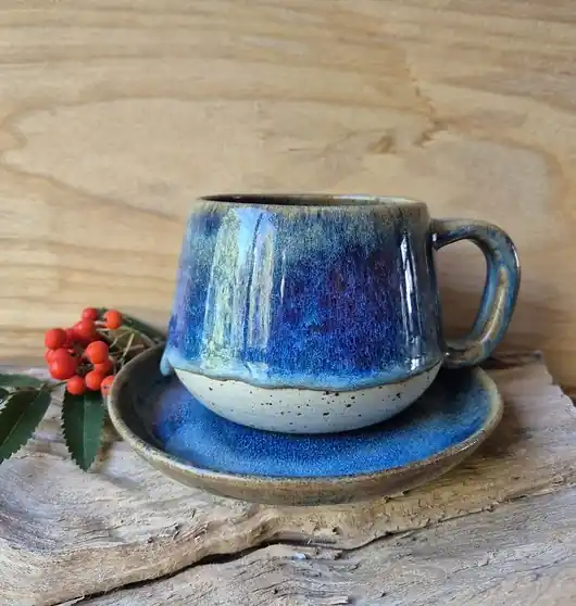 Tani Ceramiczny komplet kubek 560 ml BB z tależykiem