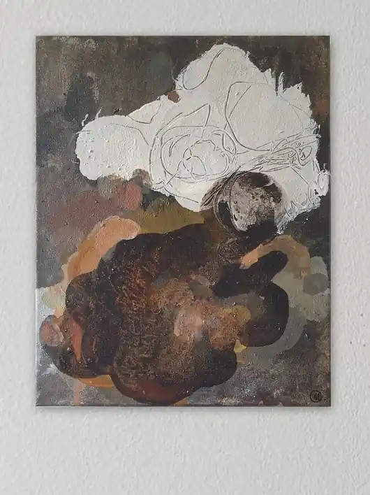 Tylko dziś "Yin/yang" 24x30 cm, obraz na płótnie, pigmenty ziemne, akryl