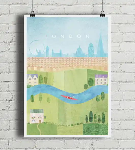 Londyn - vintage plakat art giclee Kup teraz