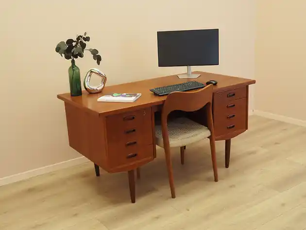 Biurko tekowe, duński design, lata 70, produkcja Dania Szybka dostawa