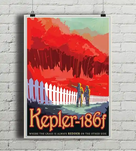 Planeta Kepler 186f - vintage plakat Kup teraz