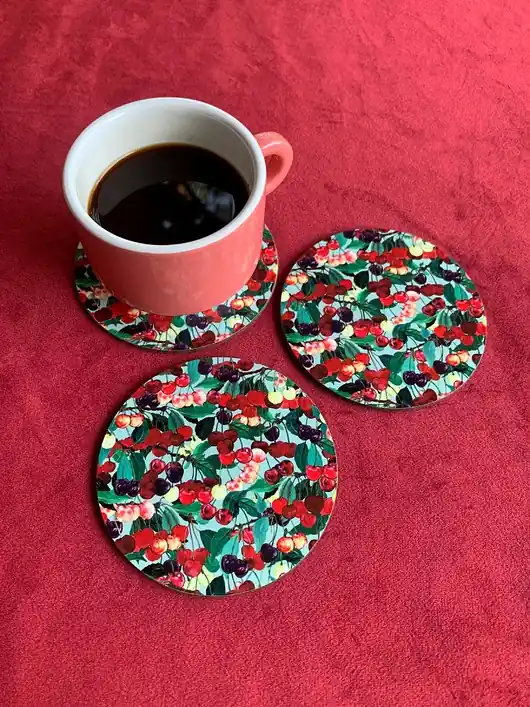 Podkładki pod kubek- Czereśnie- Cherries coasters Ograniczona ilość