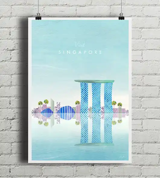 Do wyczerpania zapasów Singapur - vintage plakat art giclee