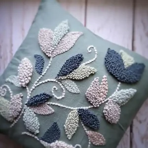 Poduszka summer green 2- bawełna kwiaty liście japani Boho Ograniczona ilość