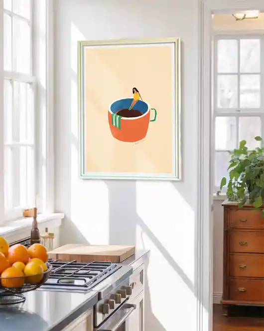 Plakat pierwszy łyk espresso - kawa Tylko dziś
