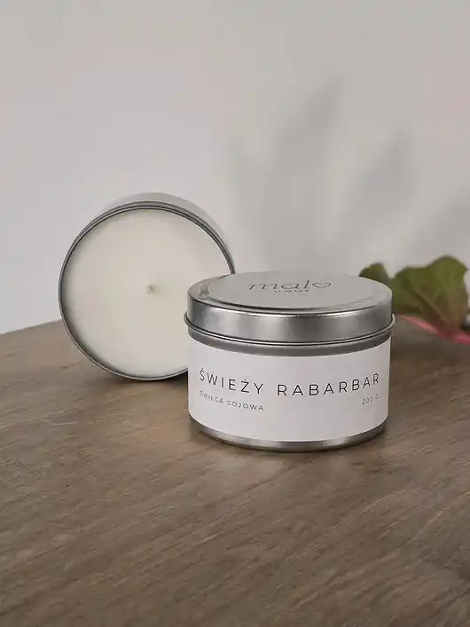 Świeca sojowa zapachowa Świeży Rabarbar 200 g w puszce Zamów dziś