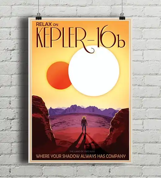 Ekspresowa dostawa Planeta Kepler 16b - vintage plakat