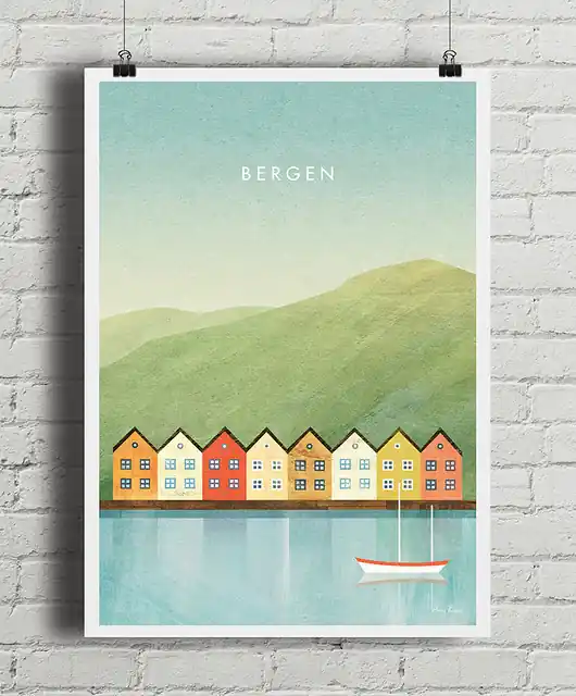 Plakat Bergen - Norwegia Ekspresowa dostawa