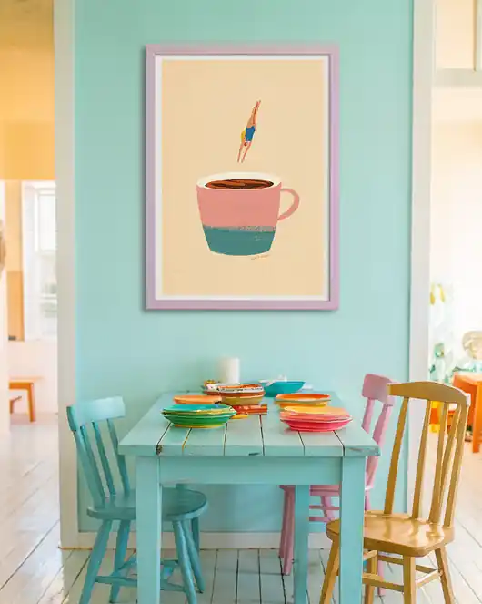 Plakat poranna kawa - autorska grafika do kuchni Cena promocyjna