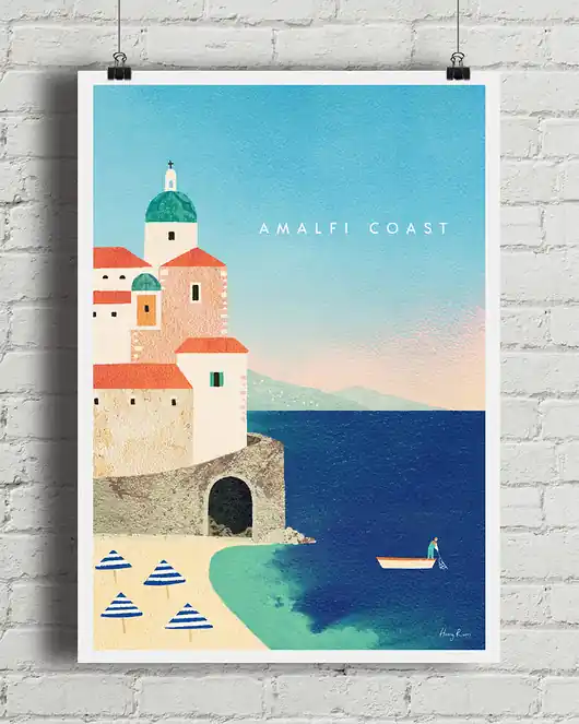 Plakat Amalfi Włochy - plaża Atrani Niska cena