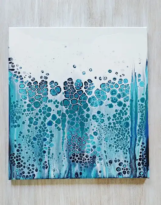 Abstrakcja ręcznie malowana, a nie wydruk ) 55x60 cm Tani