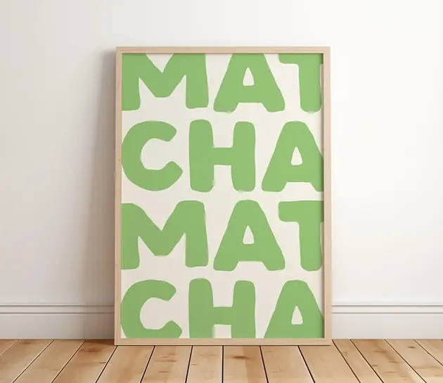 Wysoka jakość Plakat Matcha Matcha Zielona Moc