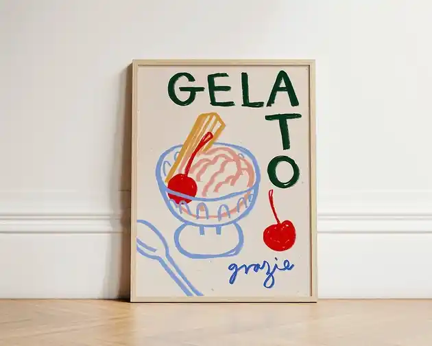 Ostatnie sztuki Plakat Gelato Grazie Lody Włoskie