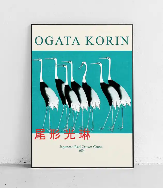 Plakat Ogata Korin Żurawie Japonii Rabat