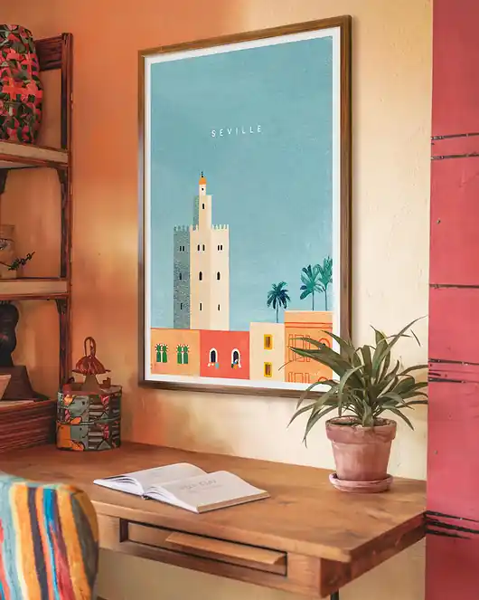 Taniej Plakat Sewilla Hiszpania - Złota Wieża i panorama miasta