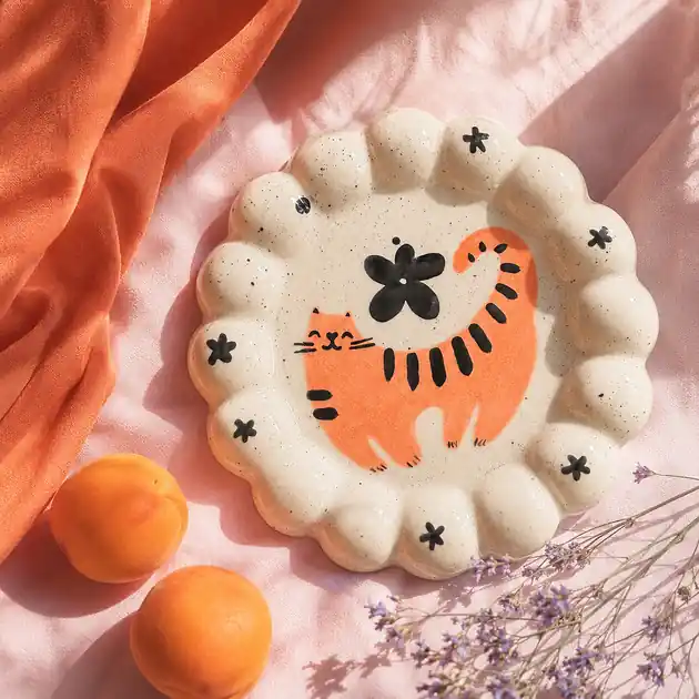Ceramiczna podkładka z tygrysem rudym kotkiem Najlepsza cena
