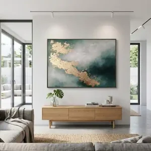 W OBJĘCIACH NATURY Abstrakcyjny obraz ręcznie malowany, 100x70 cm Hit cenowy