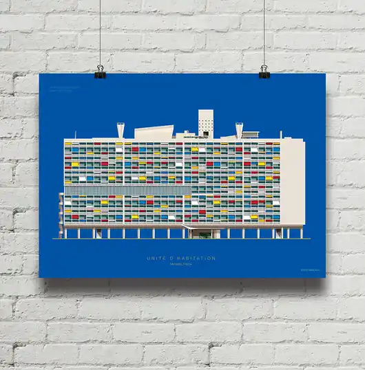 Unite d‘Habitation - plakat giclee art Kup online