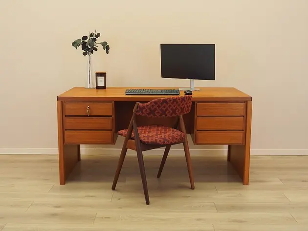 Biurko tekowe, duński design, lata 70, produkcja Omann Jun Ekspresowa dostawa