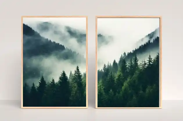 DWA PLAKATY natura zdjecie leśny krajobraz zielona galeria ścienna Nie przegap