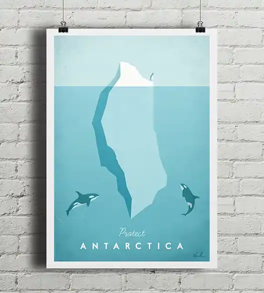 Do wyczerpania zapasów Antarktyda - vintage plakat