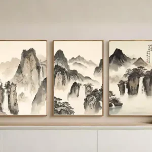 3 PLAKATY góry, krajobraz górski Japonii, japandi galeria ścienna Zamów teraz