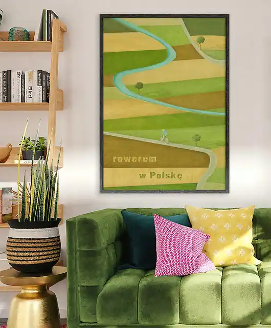 Niska cena Plakat Rowerem w Polskę