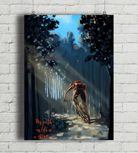 Taniej My Path - plakat rowerowy