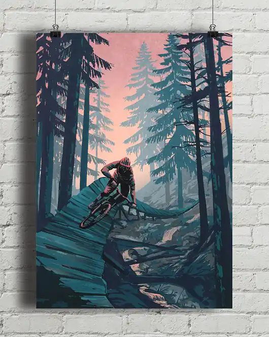 Szybka wysyłka Ekstremalne kolarstwo górskie Enduro - plakat rowerowy MTB