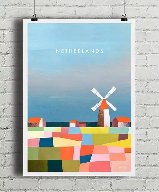 Ograniczona ilość Plakat Holandia - pola kwiatowe