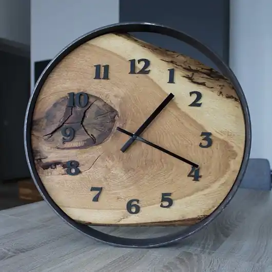 Ostatnia szansa Zegar ścienny 50cm dębowy obręcz stalowa