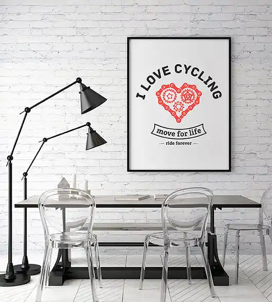 Darmowy zwrot Plakat. I love cycling