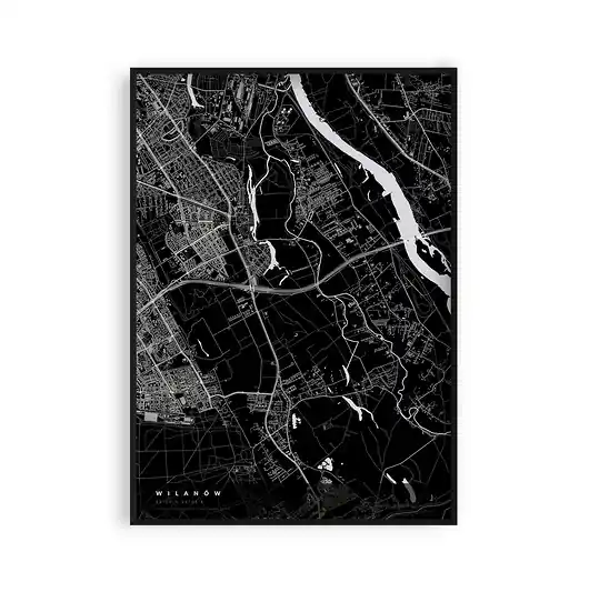 Plakat Mapa Wilanów, dzielnice Warszawy Taniej