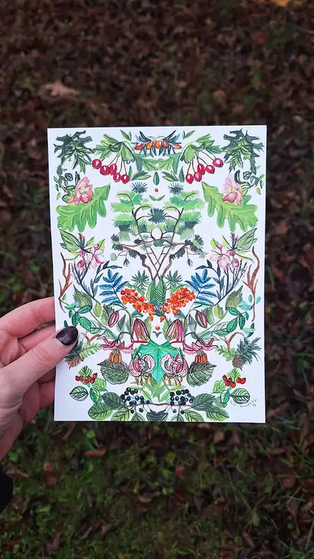 Oryginalna akwarela Fantastyczny Ogród Oferta limitowana
