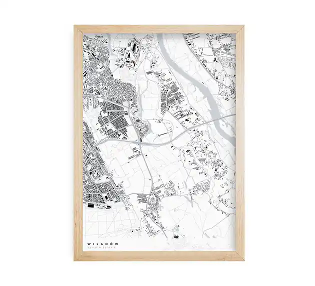 Plakat Mapa Wilanów, dzielnice Warszawy Bestseller