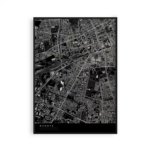 Bezpieczna płatność Plakat Mapa Ochoty, dzielnice Warszawy
