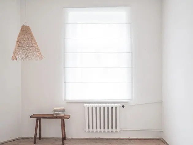 Hit sprzedaży Lniana roleta rzymska muślin PURE WHITE