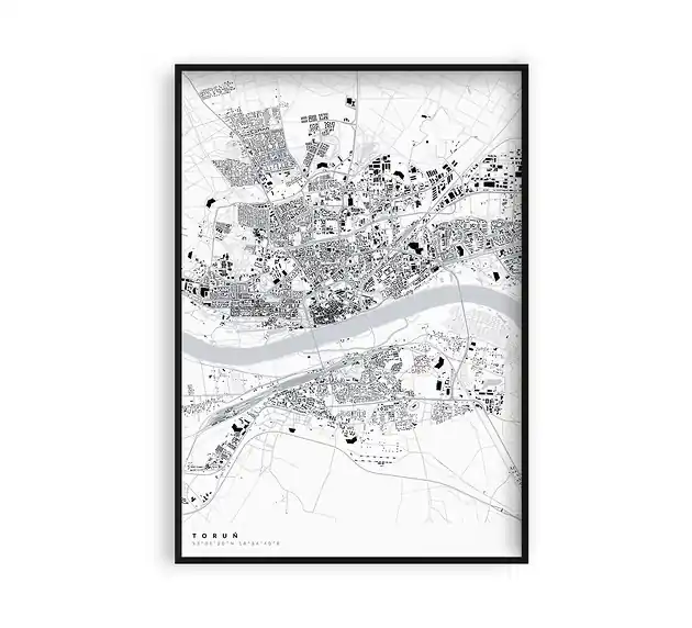 Taniej Toruń - mapa miasta plakat z mapą Torunia