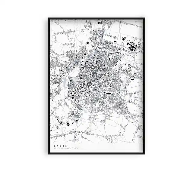Radom - mapa miasta plakat z mapą Radomia Rabat