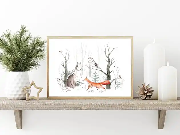 Plakat. Leśne przygody, zwierzęta Kup online