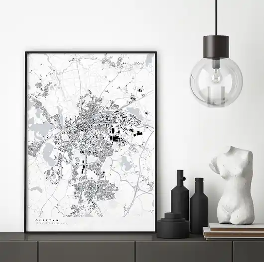Mapa Olsztyna - plakat Olsztyn na prezent Nie przegap