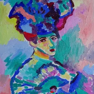 Dostępne od ręki Kolorowy obraz olejny do salonu portret kobiety henri Matisse