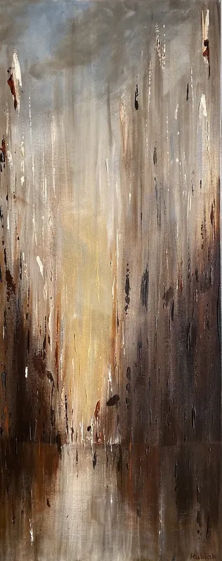 Darmowy zwrot This street / abstrakcja na płótnie 100x40 cm by Magda Kubiak